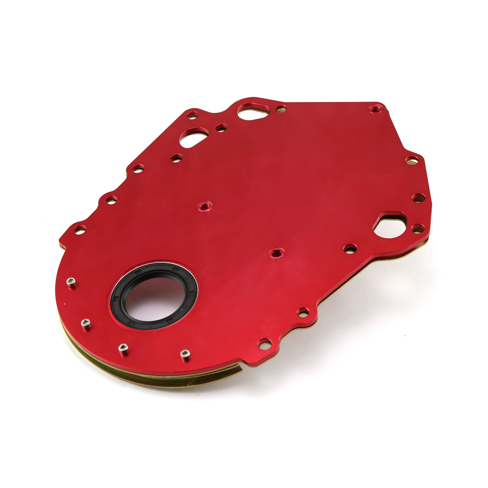 Ford 351c 2Piece Billet Timing Chain Cover Red w/ Removable Front Plate