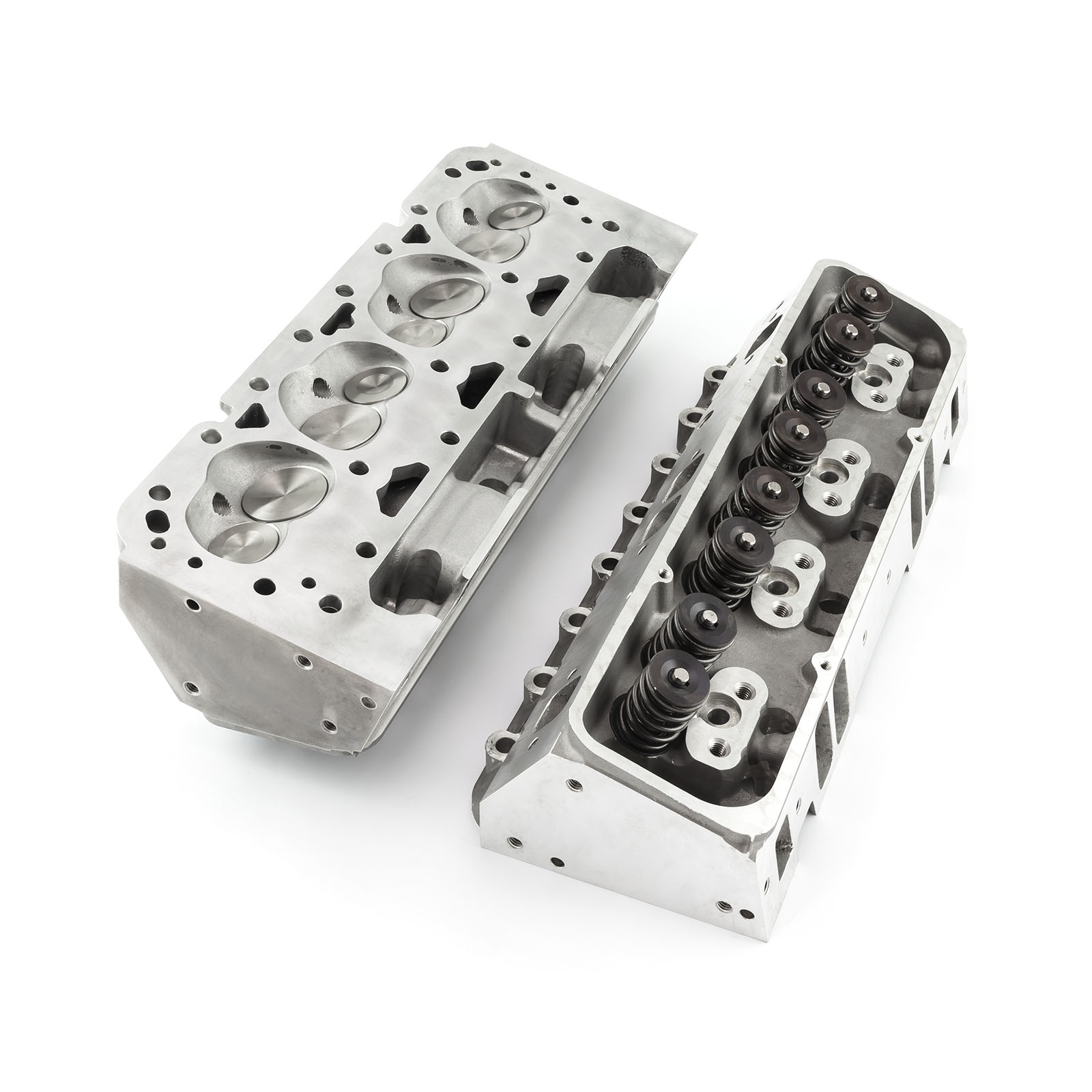 Generic® FF281.1002 Complete Aluminum Cylinder Heads SBC Chevy 350 190cc 64cc 2.02/1.60 - Angle
