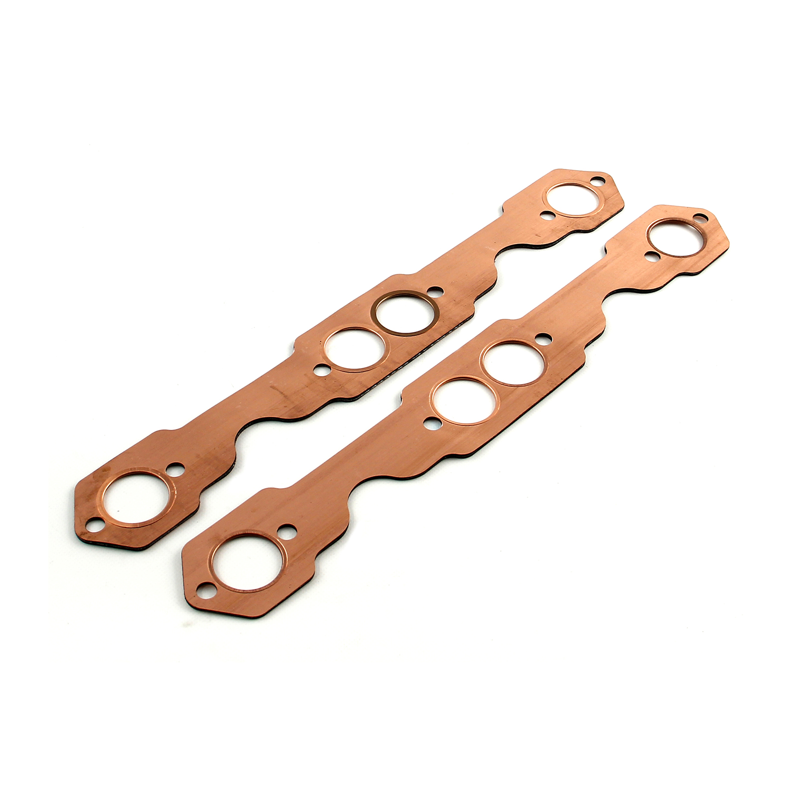 Chevy SBC 350 Round Port Copper Exhaust Gasket Set eBay